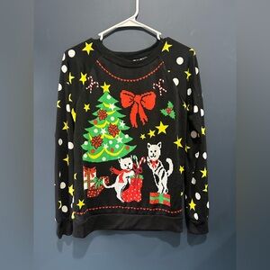 Freeze Christmas Cat  Sweater, light